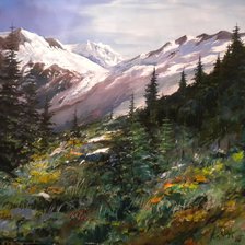 Схема вышивки «Саянские горы. Александр Алёхин»