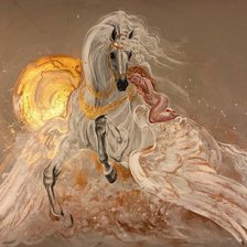 Схема вышивки «Пегас и дева»