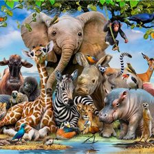 Схема вышивки «Африканские животные»