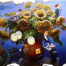 Схема вышивки «подсолнухи худ. В. Низовцев»