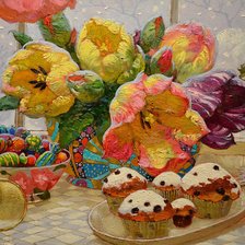 Схема вышивки «тюльпаны худ.В.Низовцев»