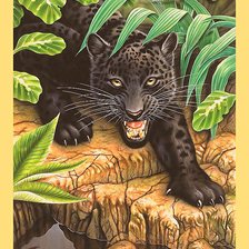 Схема вышивки «Серия "Хищники". Пантера - вариант 2 - для 30012007»