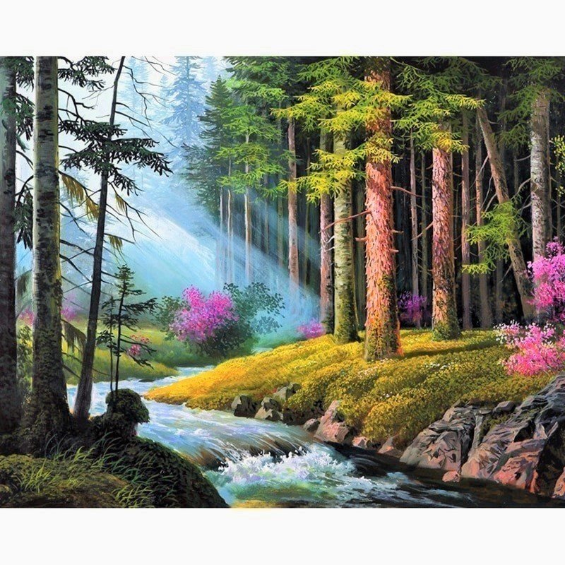 Лесная речка - природа, лес, река - оригинал