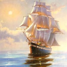 Схема вышивки «Корабль на рассвете»