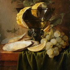 Схема вышивки «ЯН ДАВИДС ДЕ ХЕМ. НАТЮРМОРТ С УСТРИЦАМИ, ВИНОГРАДОМ И РЮМЕРОМ, 2»