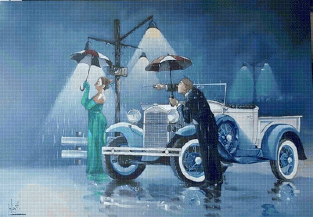 РОНАЛЬД ВЕСТ. ДОЖДЬ И МАШИНА ПОЛОМАЛАСЬ... - люди, картины - предпросмотр