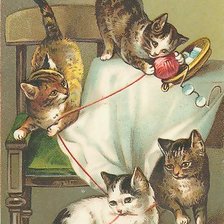 Схема вышивки «котята»