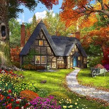 Схема вышивки «Домик в лесу»