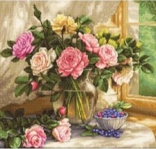 Схема вышивки «Натюрморт ''Рожі і чорниці''»