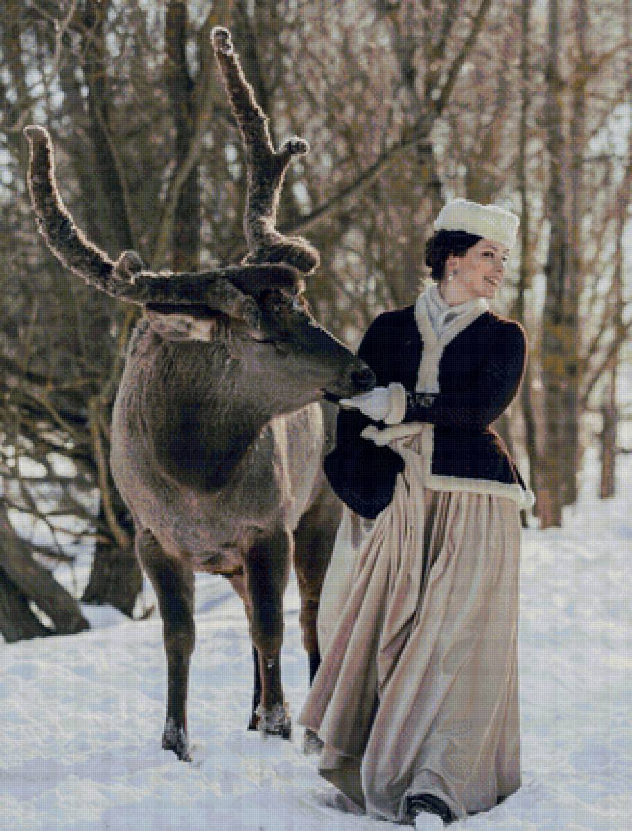 Олень - олень, история, 19век, винтаж - предпросмотр