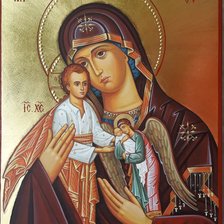 Схема вышивки «Икона Божьей Матери Скорбящая о младенцах во чреве убиенных»