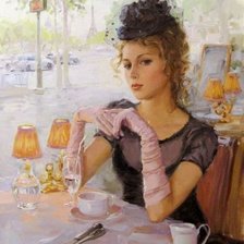 Схема вышивки «Кофе в кафе»