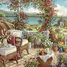 Схема вышивки «ДЖАНЕТ КРУСКЭМП. УЮТНЫЕ ДАЧНЫЕ ХЛОПОТЫ»