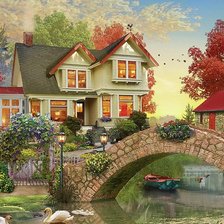 Схема вышивки «Paisagem rural.»