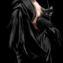 Схема вышивки «Mujer y gato»