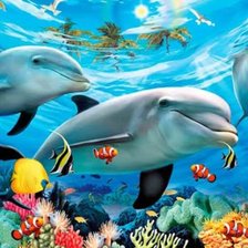 Схема вышивки «Dolphins Under the Sea»