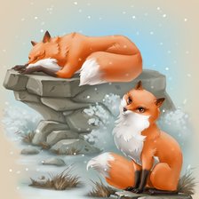 Схема вышивки «лисы»