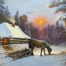 Схема вышивки «закат»