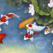 Схема вышивки «Koi Fish»