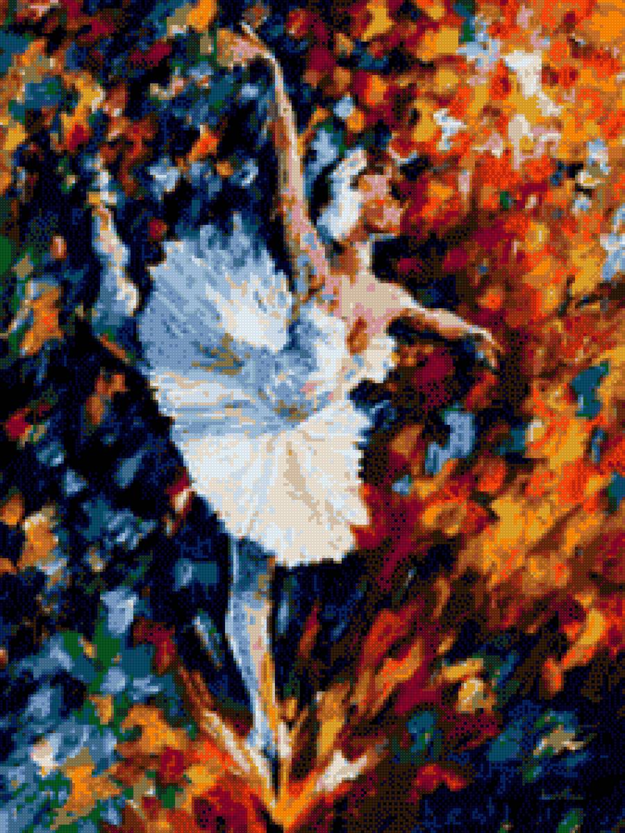 Ballerina - dance, leonid afremov - предпросмотр