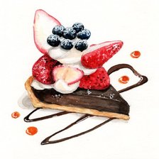 Схема вышивки «ШОКОЛАДНЫЙ ЧИЗКЕЙК С КРЕМОМ И ЯГОДАМИ»