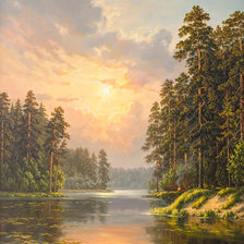 Схема вышивки «закат»