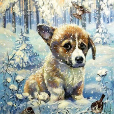 Схема вышивки «Щеночек»