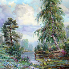 Схема вышивки «Пейзаж»