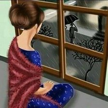 Схема вышивки «Mirando tras la ventana»