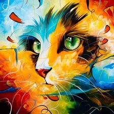 Схема вышивки «Радужная кошка»