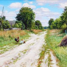 Схема вышивки «Летом в деревне. Т. Черных»