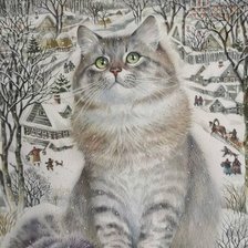 Схема вышивки «котик»