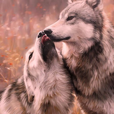 Схема вышивки «Волки.»