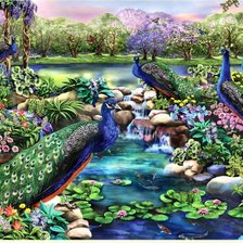 Схема вышивки «Fabulous Peacocks»