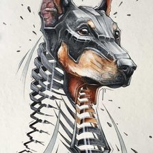 Схема вышивки «Доберман»