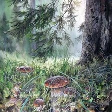 Схема вышивки «Грибная поляна»