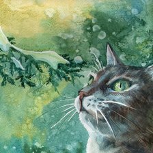 Схема вышивки «кот»