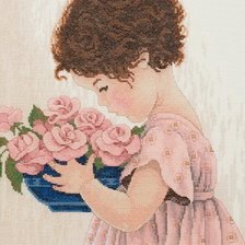 Схема вышивки «Niña con flores»