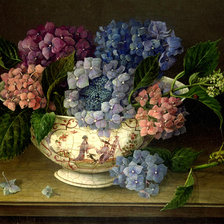 Гортензия в китайской вазе