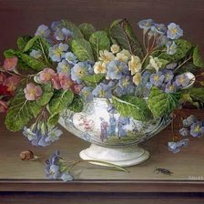 Схема вышивки «Примула в китайской вазе»