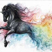 Схема вышивки «Радужный единорог»