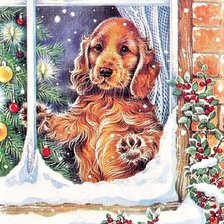 Схема вышивки «Waiting in Christmas time»