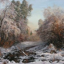 Схема вышивки «зимний ручей»