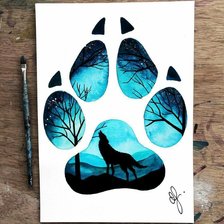 Схема вышивки «Волк»