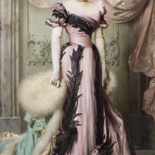 Схема вышивки «дама с песцом»