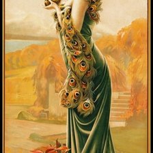 Схема вышивки «девушка в зелёном»