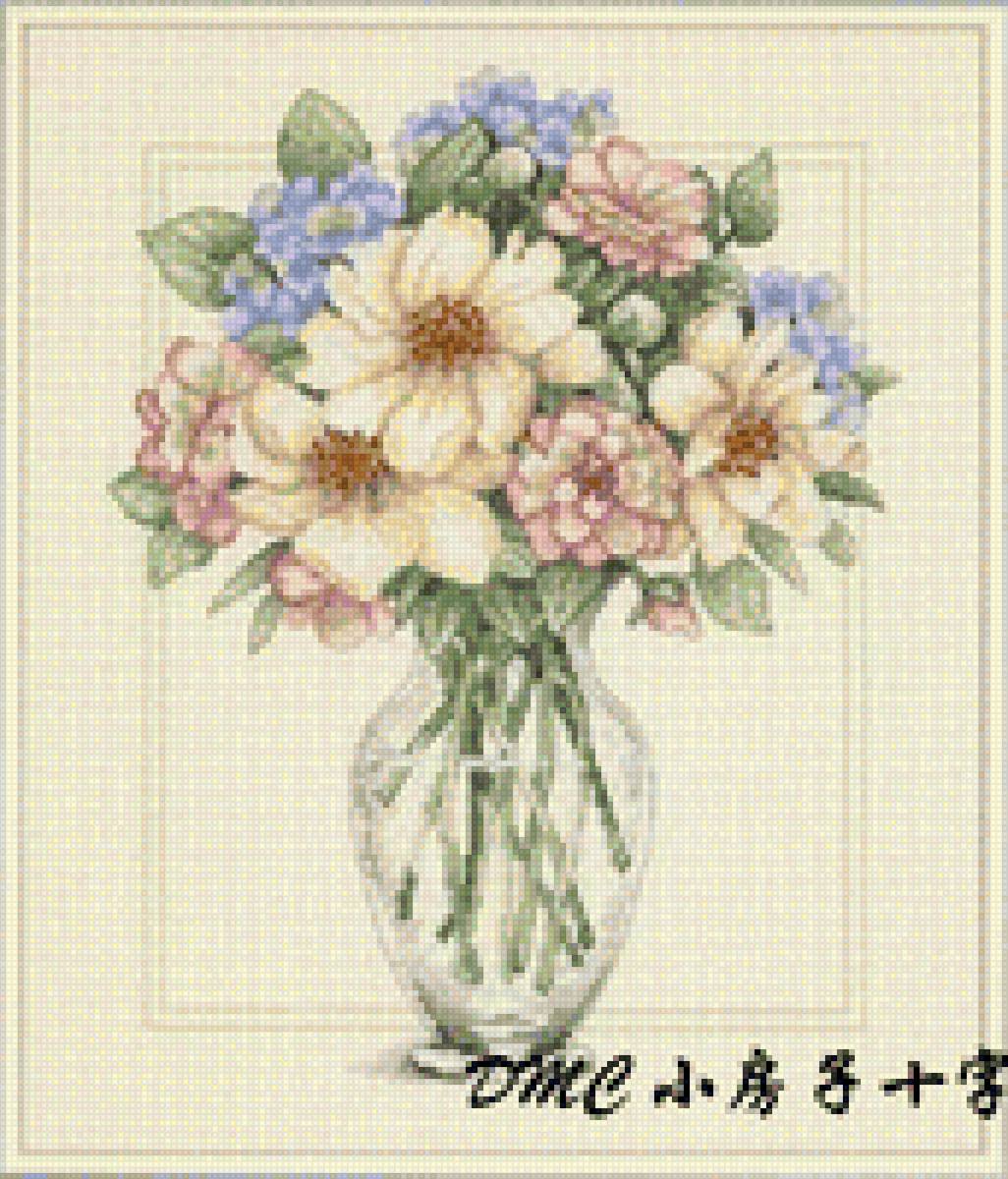 Ваза с цветами 2 - винтаж, цветы, ваза - предпросмотр