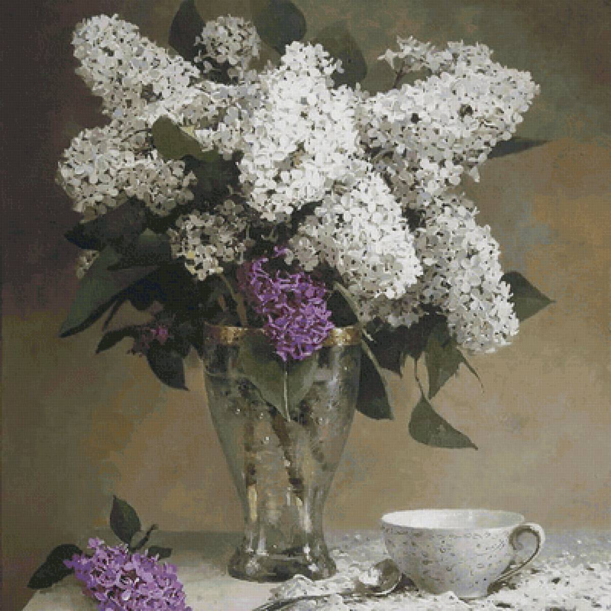 Натюрморт с сиренью - предпросмотр