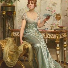 Схема вышивки «девушка с письмом»