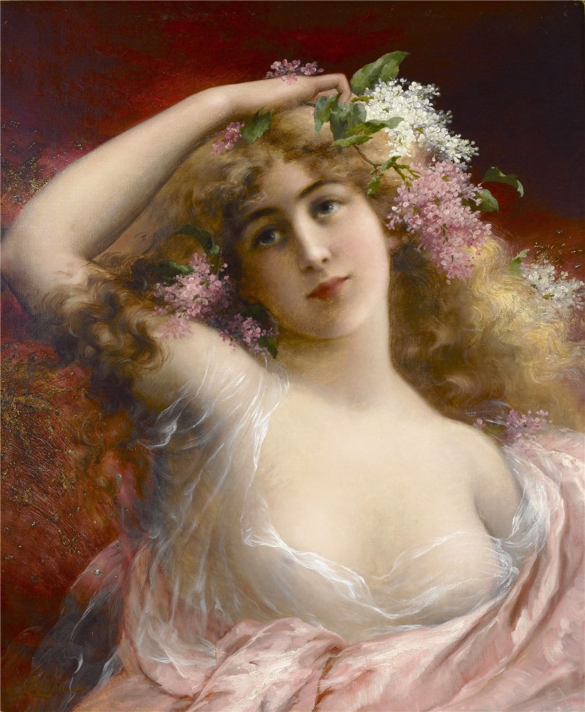 девушка с цветами - портрет - оригинал